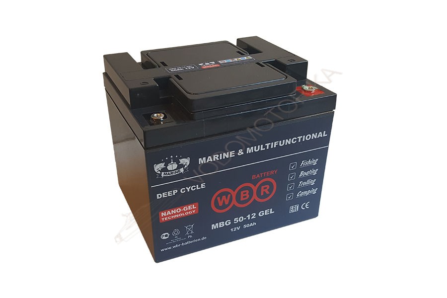 Cвинцово-кислотная аккумуляторная батарея WBR Marine MBG 50-12 GEL